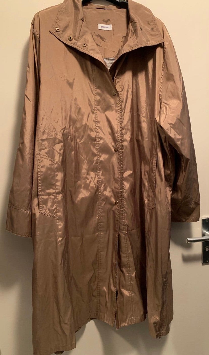 Bronskleurige regenjas XL, Ophalen of Verzenden, Gedragen, Maat 46/48 (XL) of groter