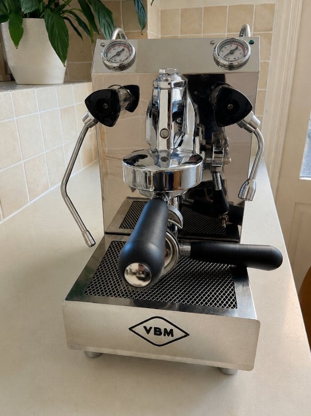 VBM Domobar Junior HX RVS - dubbele boiler, Witgoed en Apparatuur, Koffiezetapparaten, Ophalen, Gebruikt, Espresso apparaat, 2 tot 4 kopjes