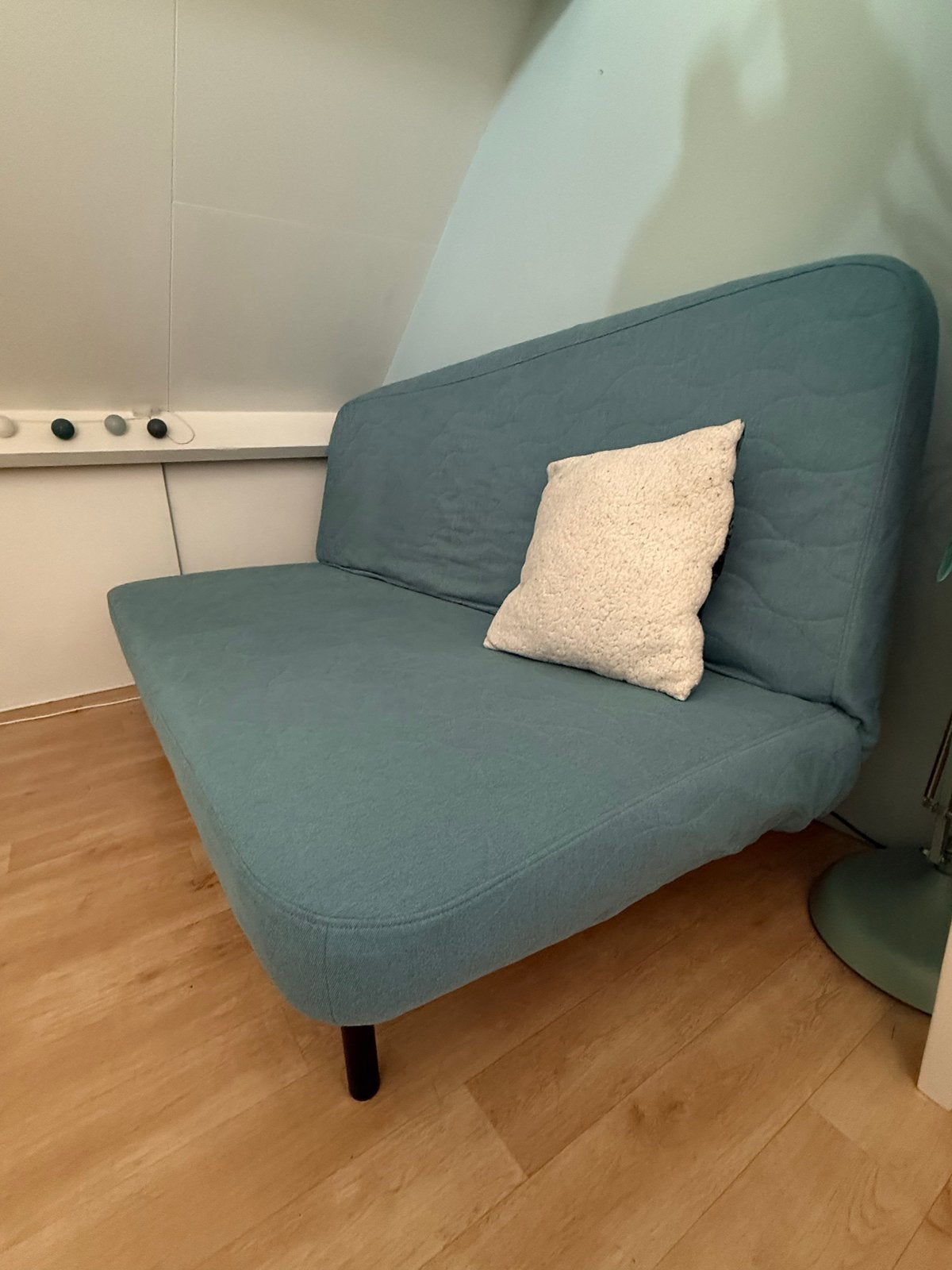 ZGAN IKEA slaapbank NYHAMN blauwgroen, Huis en Inrichting, Ophalen, Blauw, Tweepersoons, 140 cm