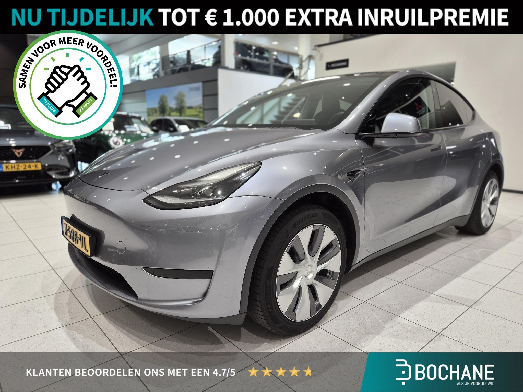 Tesla Model Y RWD 58 kWh | SOH 93% | Panoramadak | Stoelverw, Auto's, Automaat, 238 pk, Gebruikt, 375 min
