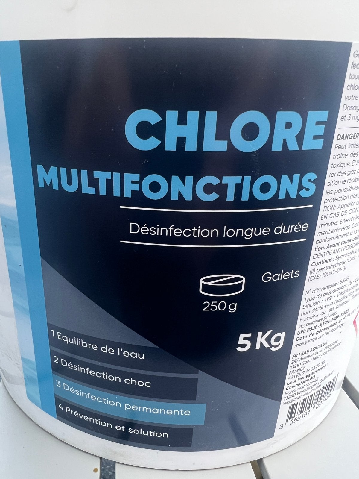 Zwembad Chloor Multifunctioneel 5 kg - Lange Desinfectie, Ophalen, Nieuw, Reinigingsmiddel