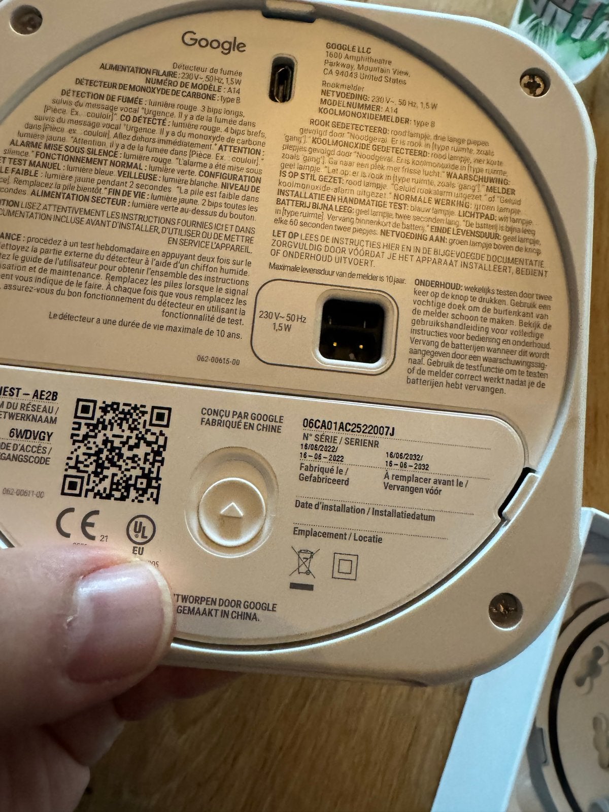 2 x Google Nest Protect v2 220v Rook- en Koolmonoxidemelder, Ophalen, Gebruikt, Detector, Sensor of Melder, Rook