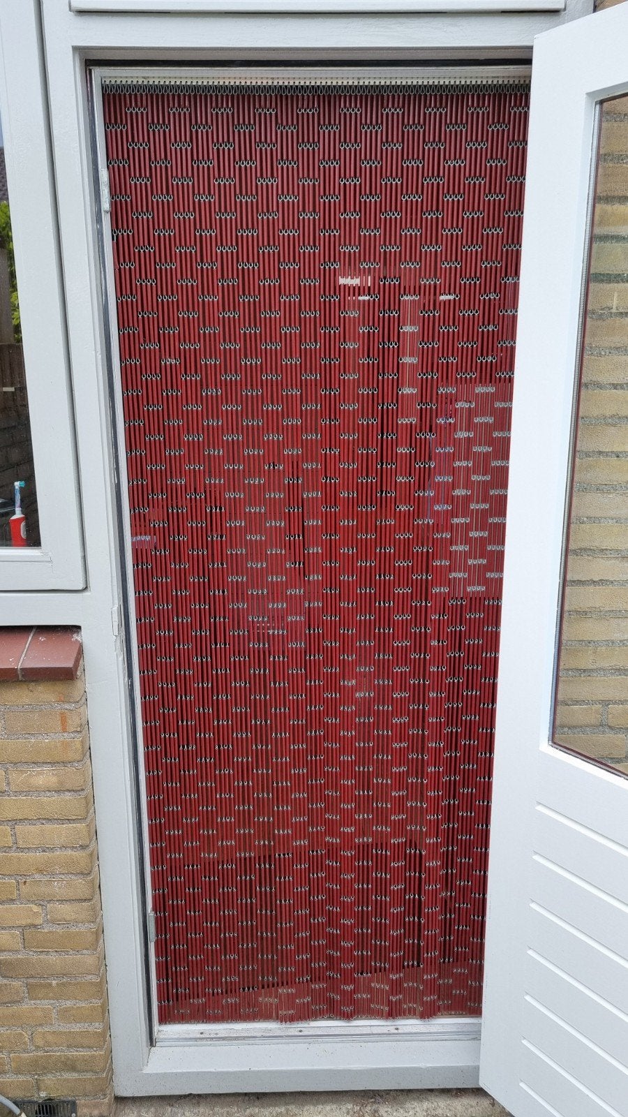 Rood vliegengordijn voor deur, zo goed als nieuw, Ophalen, Kunststof, Rood, Vliegengordijn