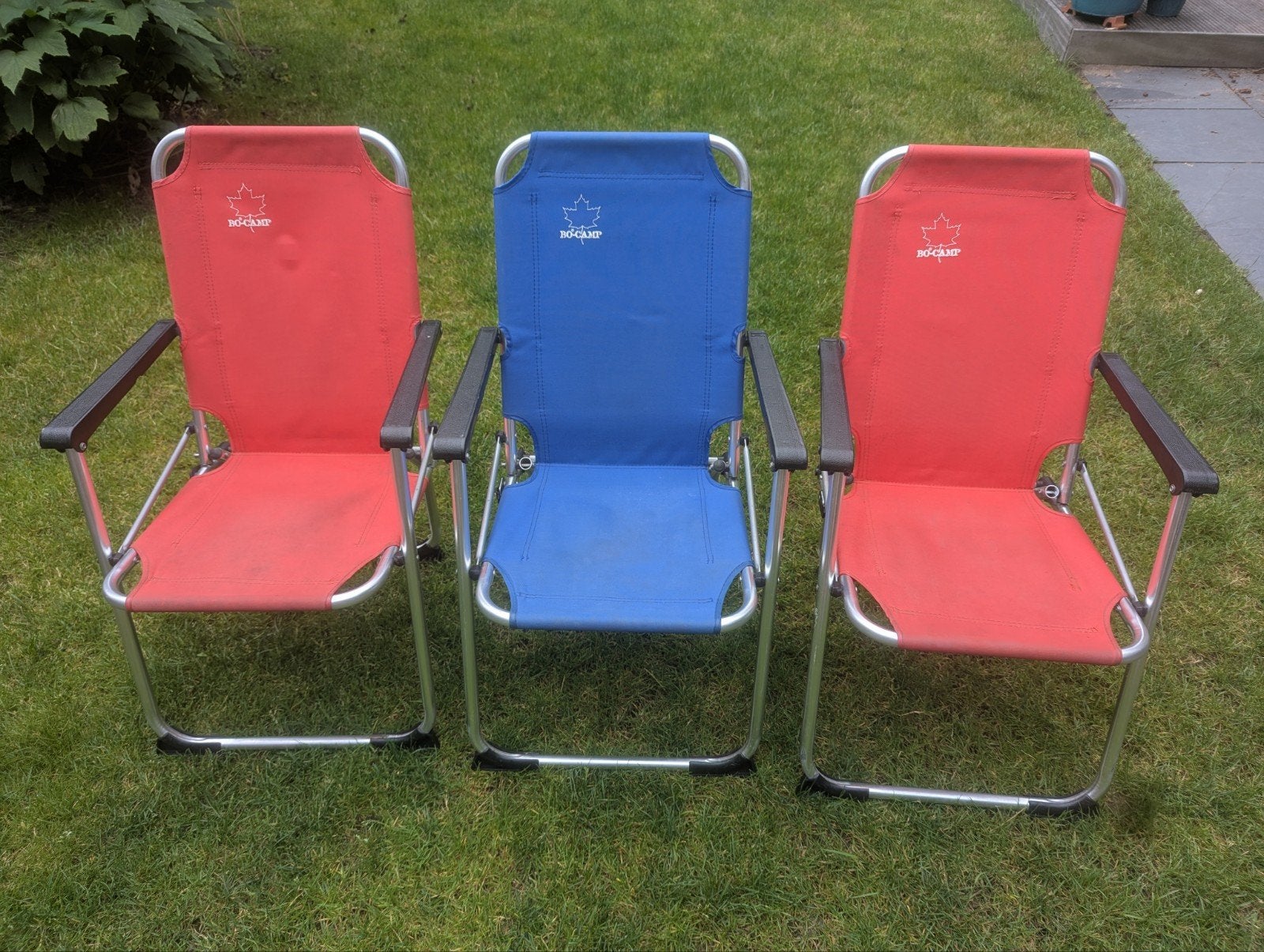 Set van 3 Kinder Campingstoelen - Rood en Blauw, Ophalen, Gebruikt, Campingstoel