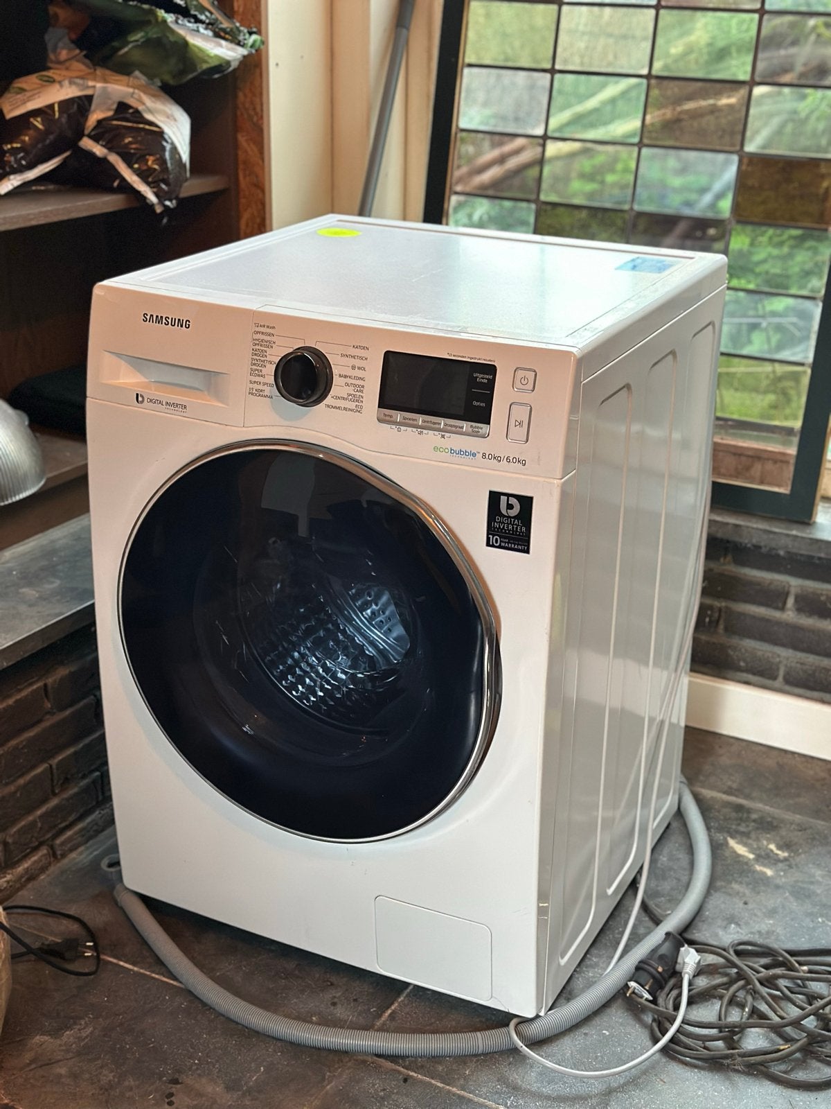 Samsung EcoBubble Wasmachine 8kg/6kg, Ophalen, 1200 tot 1600 toeren, Gebruikt, 8 tot 10 kg