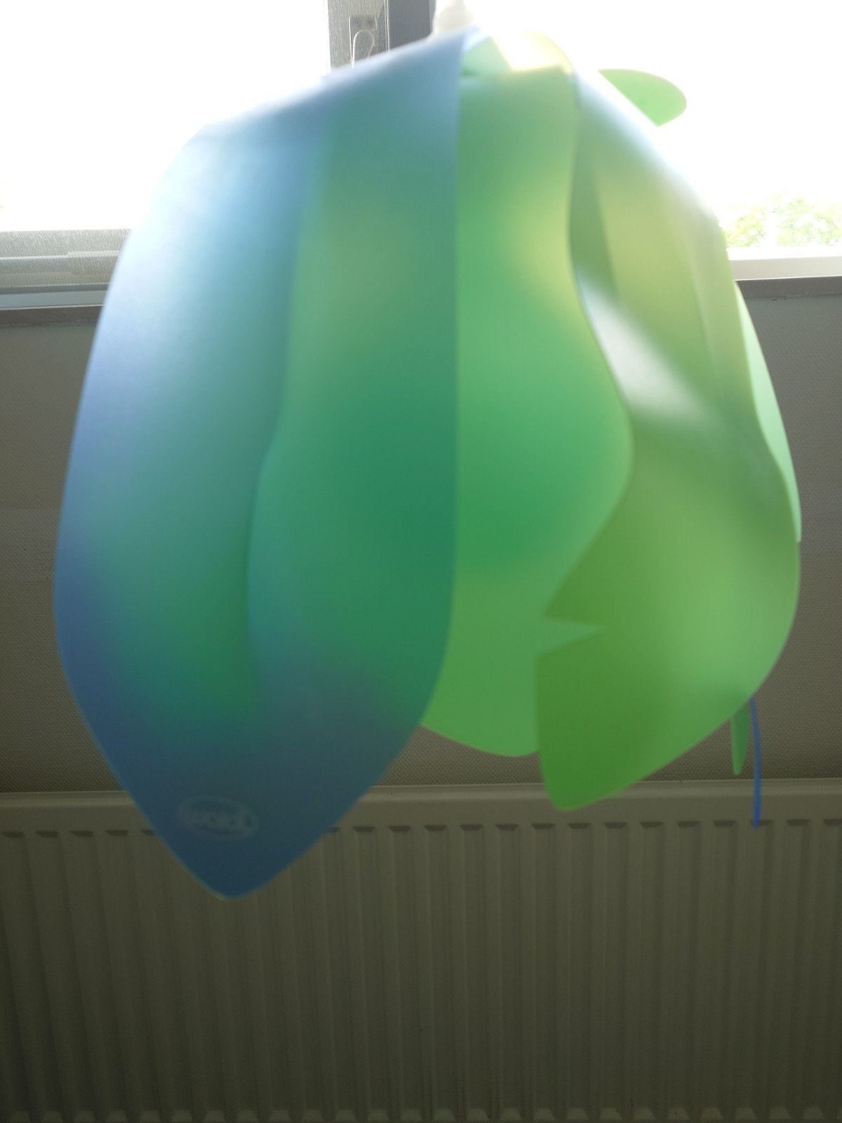 Waldi hanglamp met draaibare bladeren groen en blauw, Ophalen, Kunststof, Gebruikt, E27 (groot)