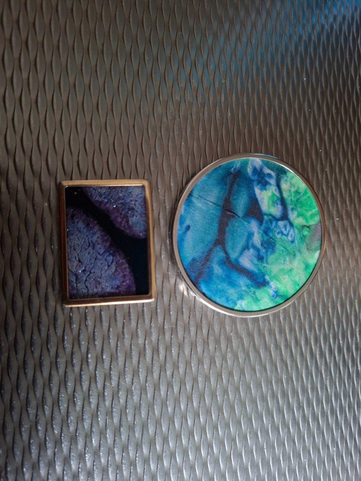 Prachtige vintage broches - UHLIG, Overige materialen, 4 tot 7 cm, Gebruikt, Blauw