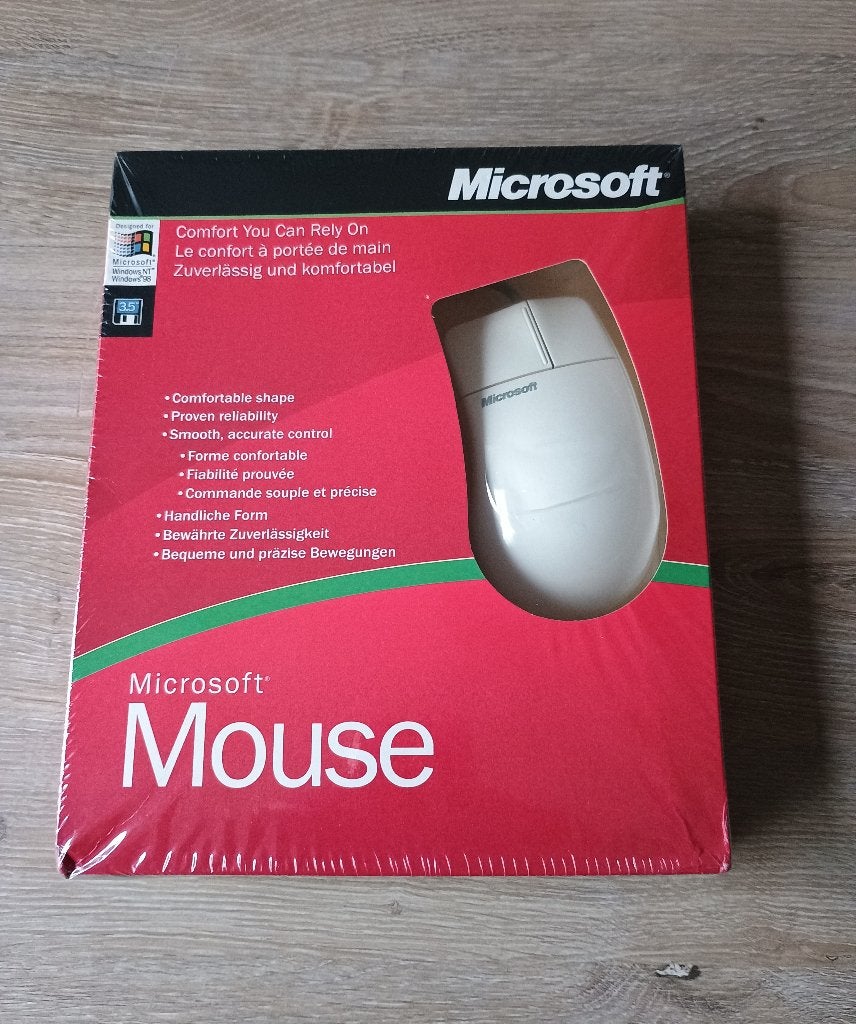 Microsoft mouse nieuw in seal muis new sealed 1998 1999, Computers en Software, Muizen, Muis, Microsoft., Nieuw, Ophalen of Verzenden