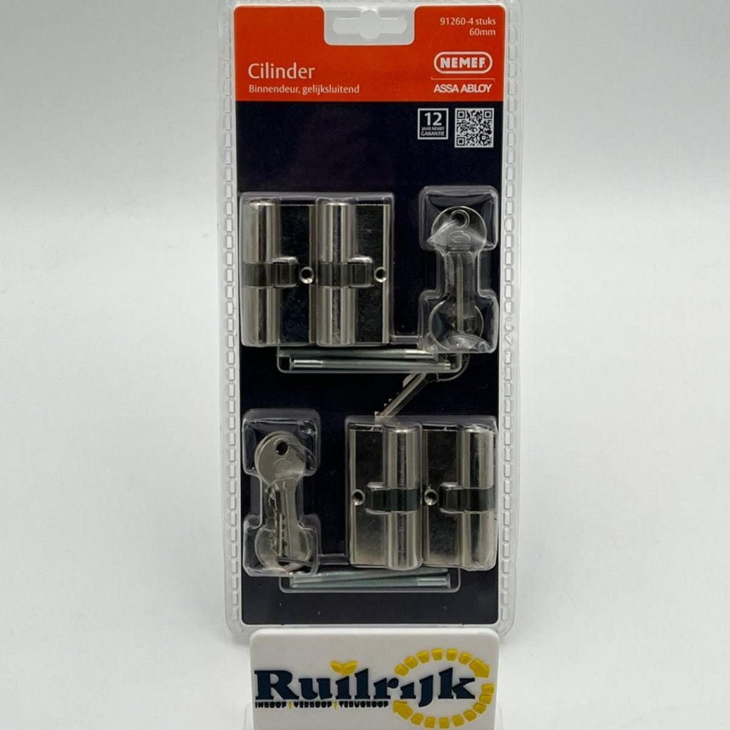 Nemef 91 260 Cilinder gelijksluitend 4 STUKS 60MM - Nieuw, Flex Ltd., Nieuw, https://flex.com/contact-us, Nobelstraat 10, 5807 GA Oostrum LB, Limburg, Nederland