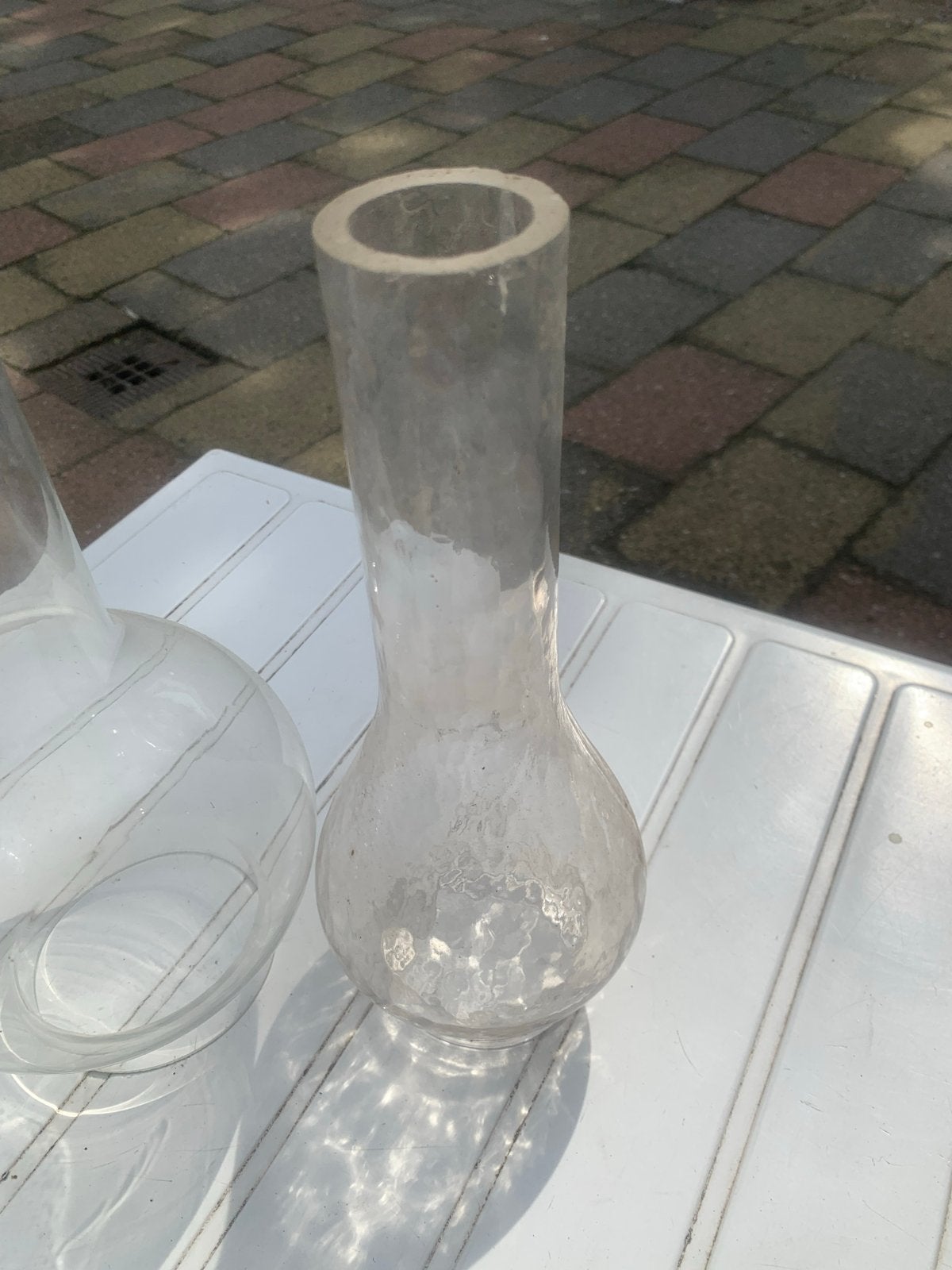 2 glazen pijpen voor lampen - dik en dun, Ophalen of Verzenden, Gebruikt, Glas
