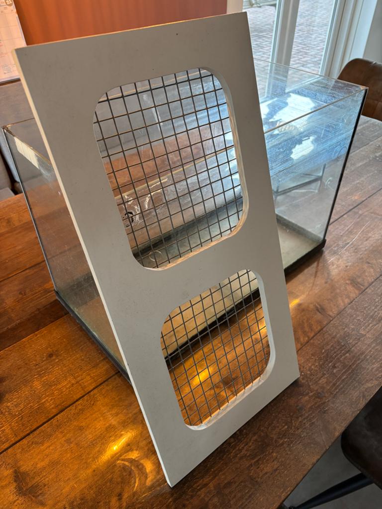 Glazen hamster / knaagdieren kooi met deksel en accessoires., Kooi, Gebruikt, Minder dan 75 cm, Hamster