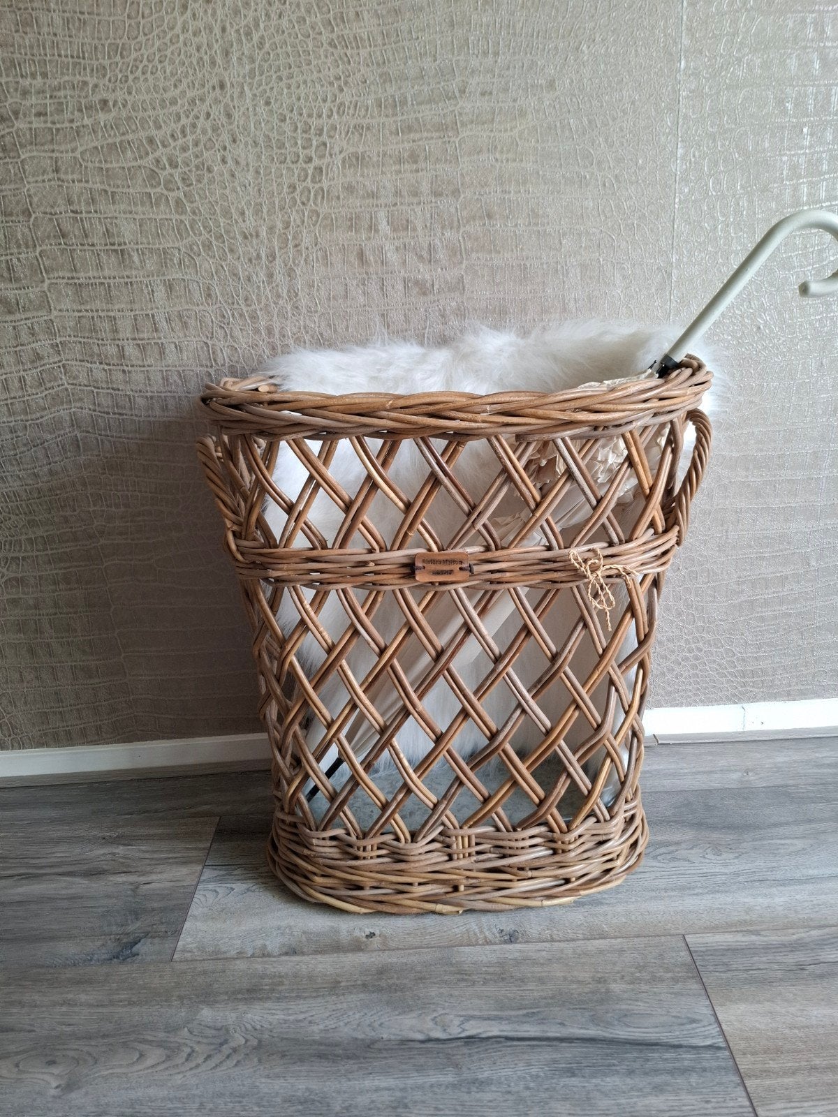 Riviera Maison , paraplu mand , rattan ., Ophalen, Zo goed als nieuw, Riet