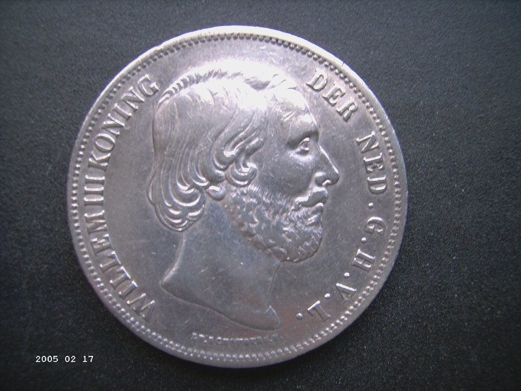 Zilver Rijksdaalder 1852.B, Ophalen of Verzenden, Koning Willem III, 2½ gulden, Zilver