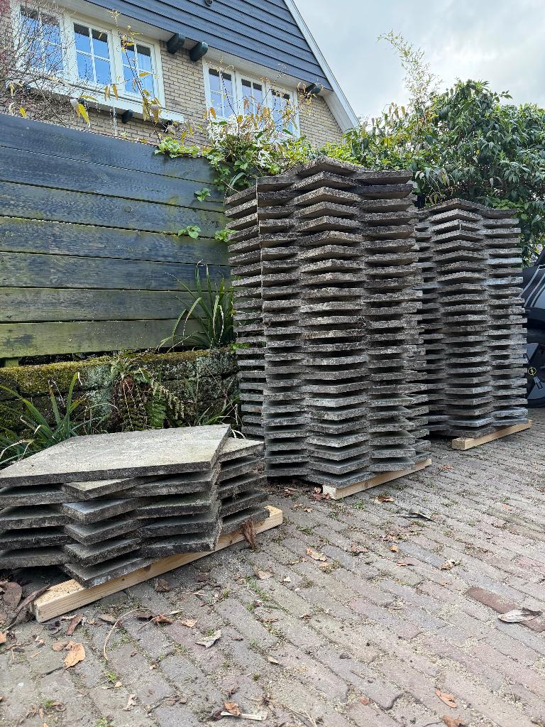 60 m2, Chinese hardstenen tegels 60x60x2.5cm €10,00/m2, Tuin en Terras, Ophalen, Zo goed als nieuw, Terrastegels, Natuursteen