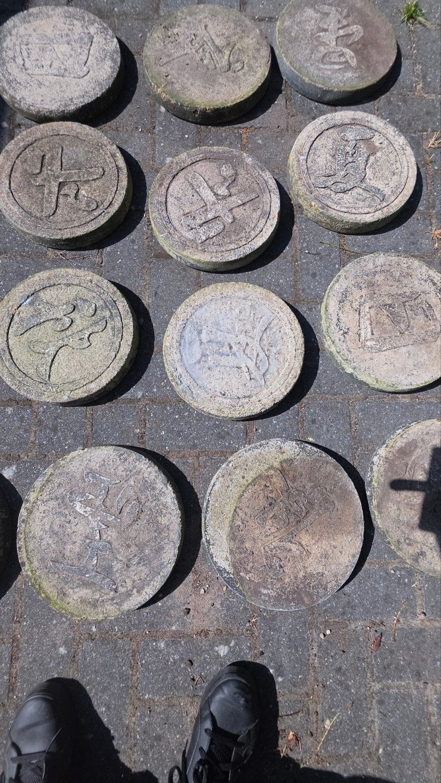16 Japanse stapstenen, 30 cm diameter, Ophalen of Verzenden, Gebruikt