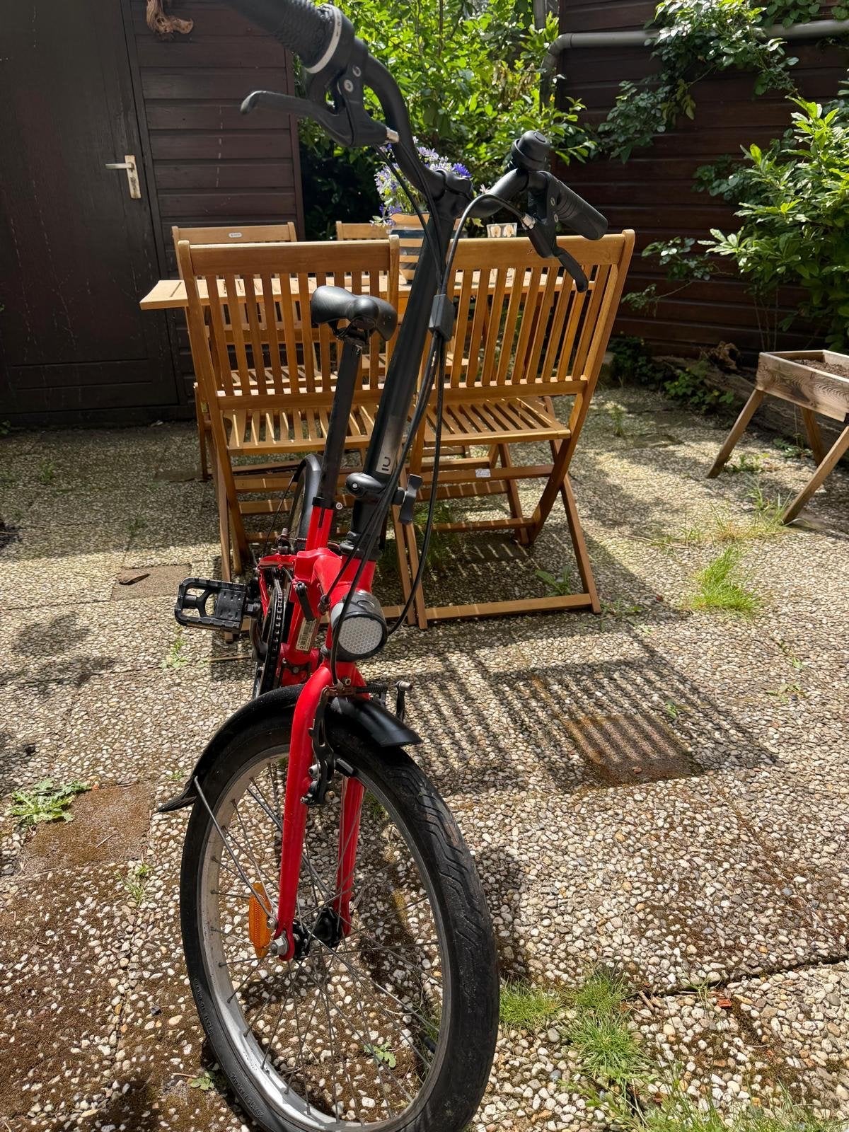 Opvouwbare fiets rood - Ideaal voor woon-werkverkeer, 20 inch of meer, Gebruikt, Velgrem, Versnellingen