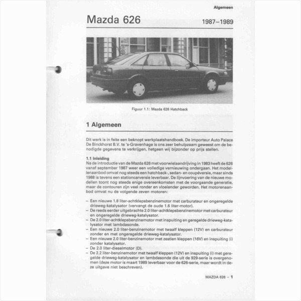 Mazda 626 Vraagbaak losbladig 1987-1989 #2 Nederlands, Ophalen of Verzenden, Gelezen, Mazda