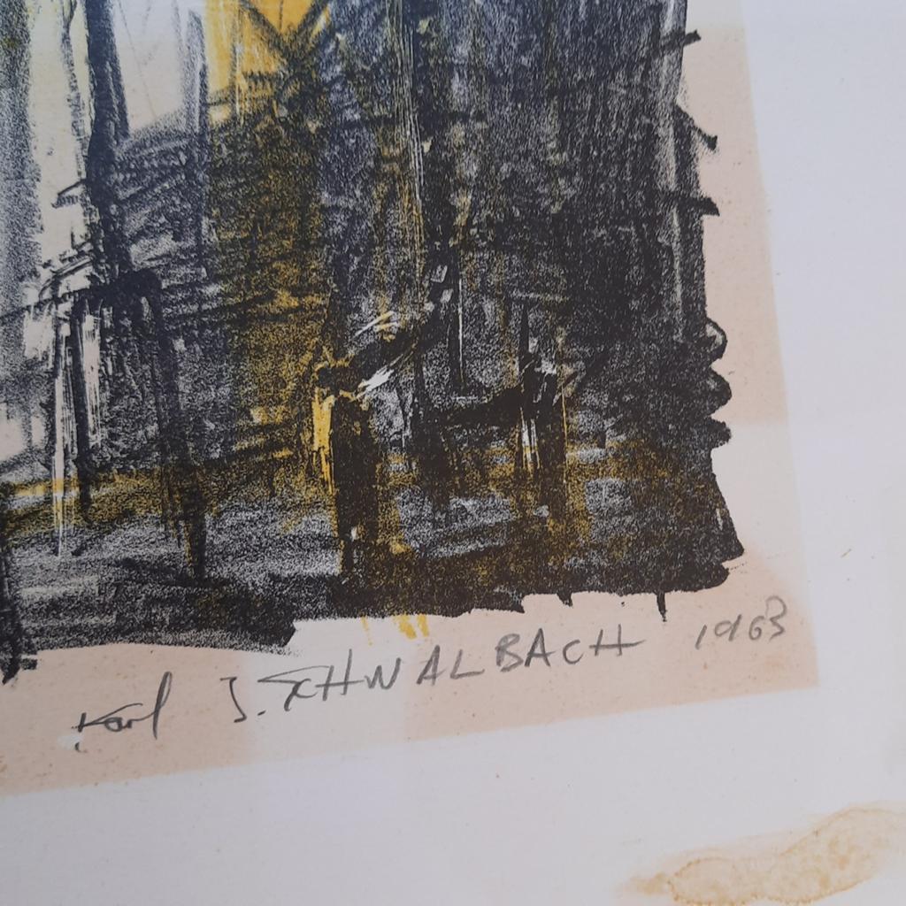 Litho "Gitarrist" 1963 Karl Jacob Schwalbach Duitsland, Antiek en Kunst, Kunst | Litho's en Zeefdrukken, Verzenden