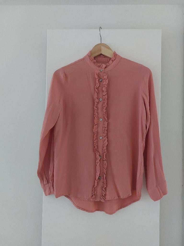 Zalmroze blouse met ruches 36 Anecdote, Ophalen of Verzenden, Zo goed als nieuw, Roze, Maat 36 (S)