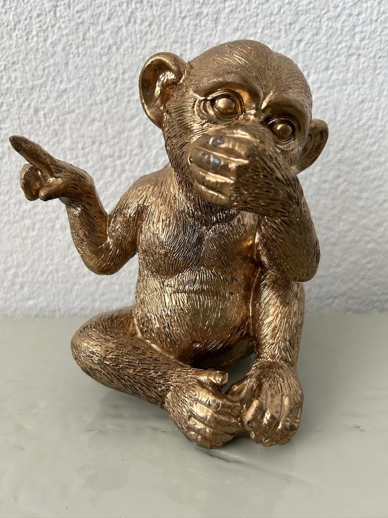 Aapje Goudkleurig / Zwijgen / Decoratie, Ophalen of Verzenden, Zo goed als nieuw, Dier