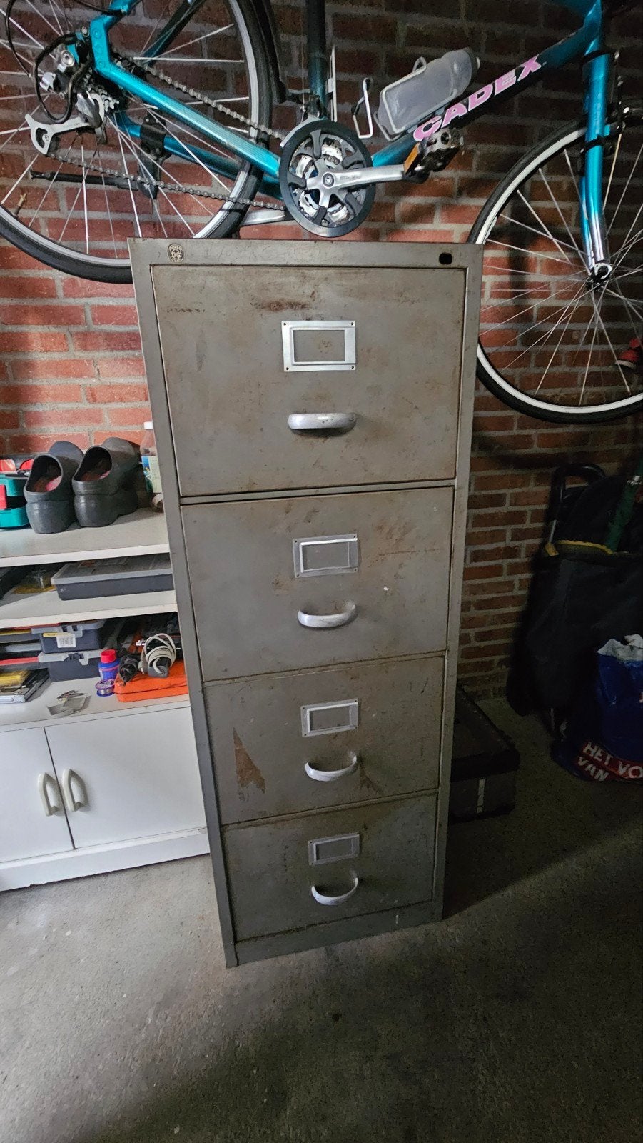 Vintage Gispen archiefkast met 4 laden - Gebruikt, Ophalen, Gebruikt, 100 tot 150 cm, Meerdere deuren