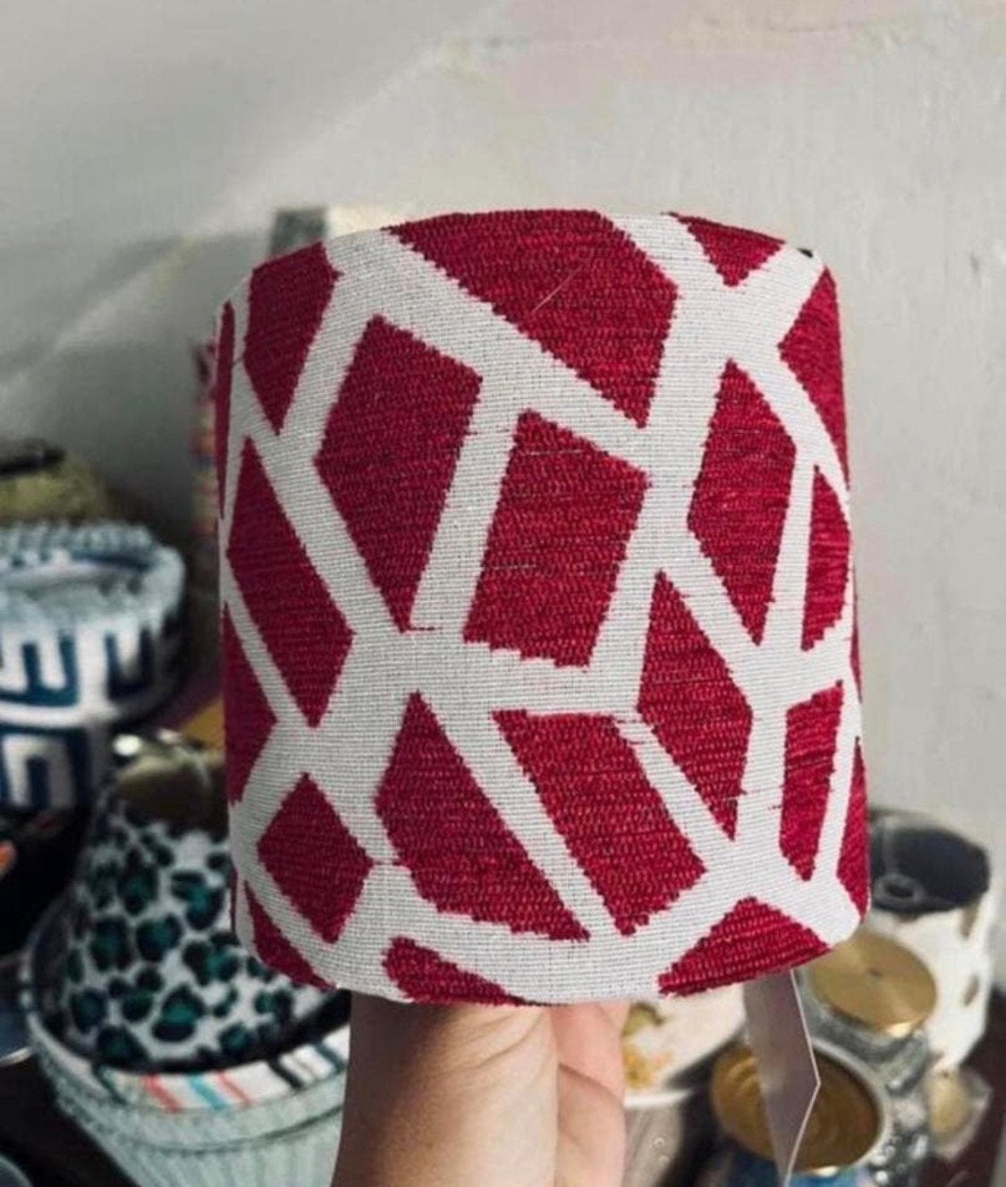 Knallende cilinder lampenkap retro NIEUW, Huis en Inrichting, Lampen | Lampenkappen, Ophalen of Verzenden, Zo goed als nieuw, Rond