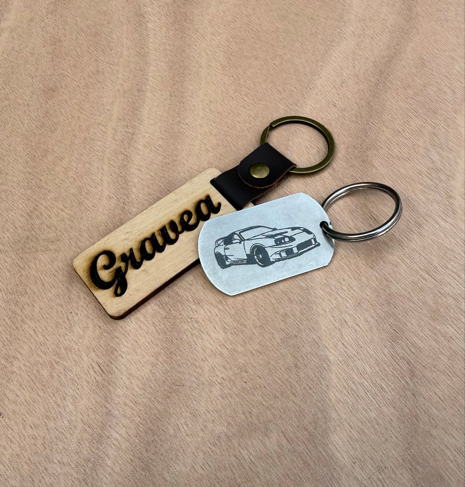 Gepersonaliseerde Sleutelhanger met Gravure, Gravea, Transport, Verzenden, Nieuw