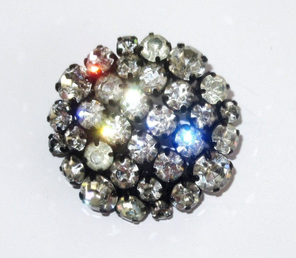 Oude broche met kristallen van de 60 jaren, Ophalen of Verzenden, Gebruikt, Overige kleuren, Overige materialen