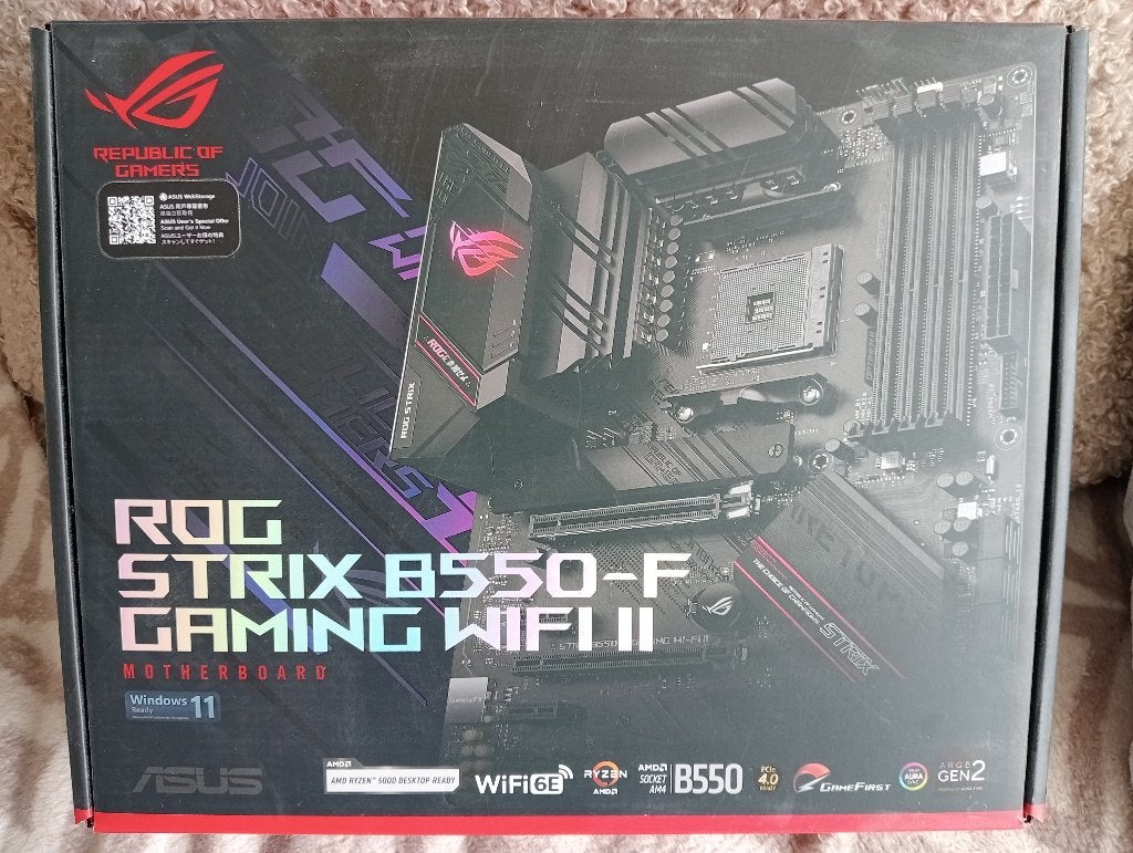 ROG STRIX B550-F GAMING WIFI II Ryzen 5 5600, Computers en Software, Moederborden, DDR4, Ophalen of Verzenden, Zo goed als nieuw