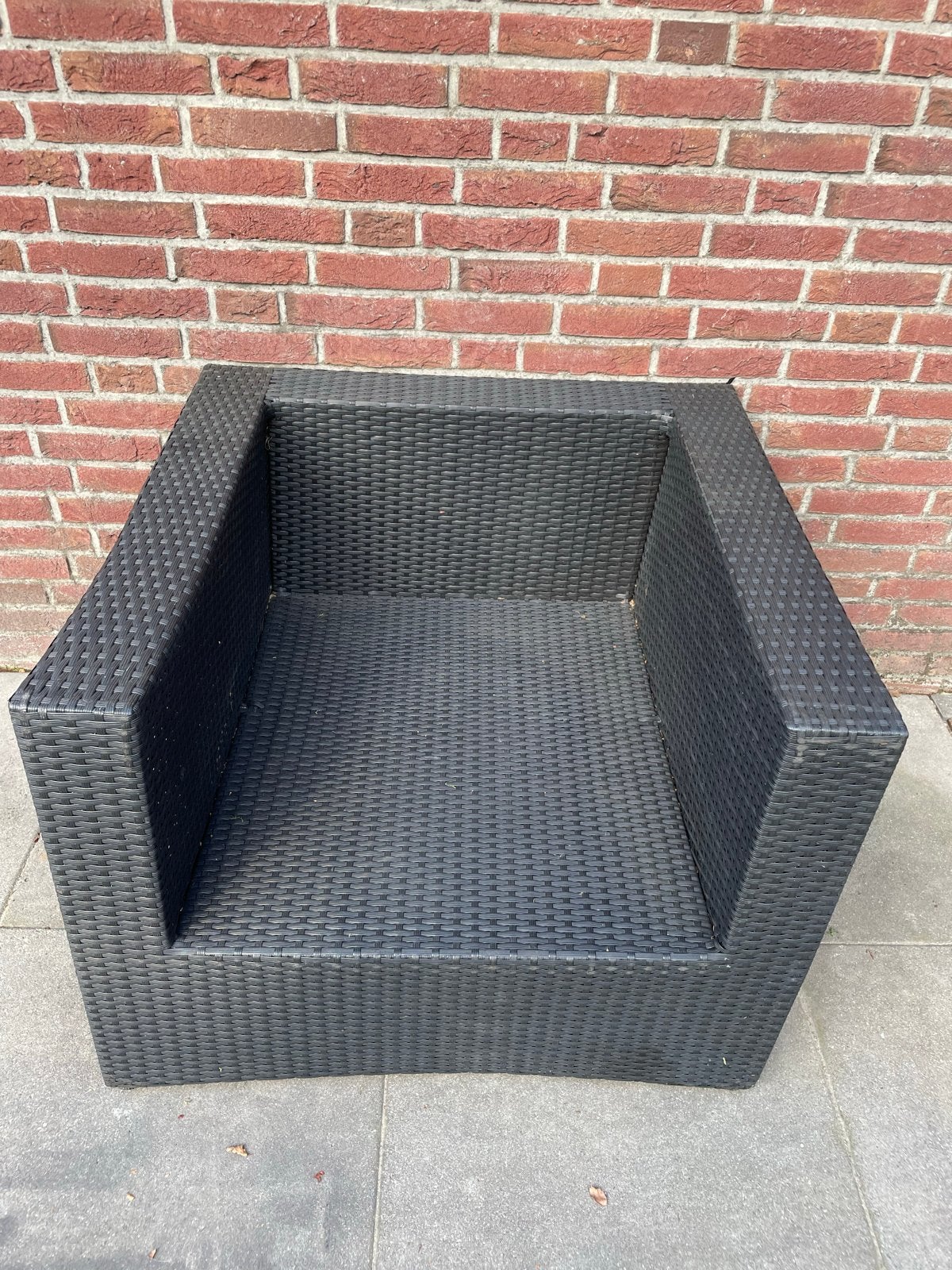 Zwarte Wicker Tuinstoel - Comfortabel en Duurzaam, Tuin en Terras, Tuinstoelen, Ophalen, Gebruikt, Wicker