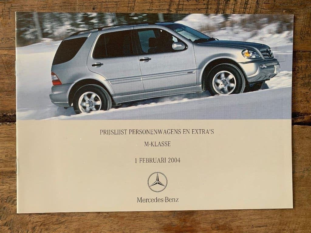 Prijslijst Mercedes-Benz M-klasse W163 facelift 2004 NL, Nieuw, Mercedes-Benz, Mercedes, Ophalen of Verzenden