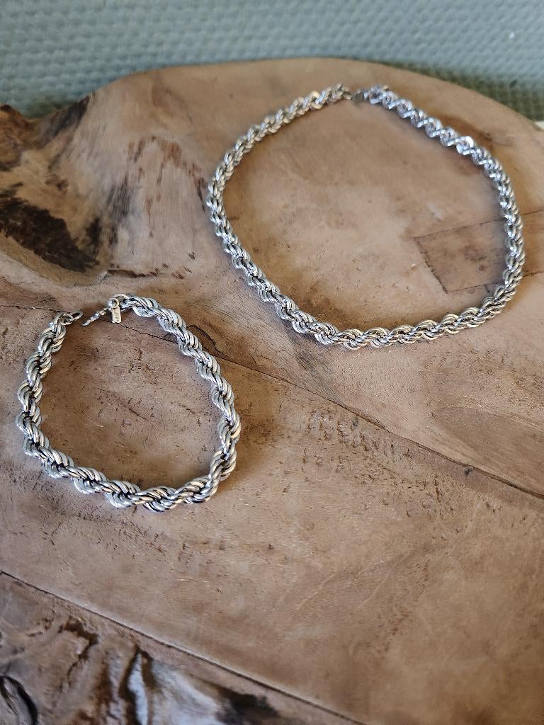 Monet sieraden setje armband/ketting, Ophalen of Verzenden, Zo goed als nieuw, Zilver, Overige materialen