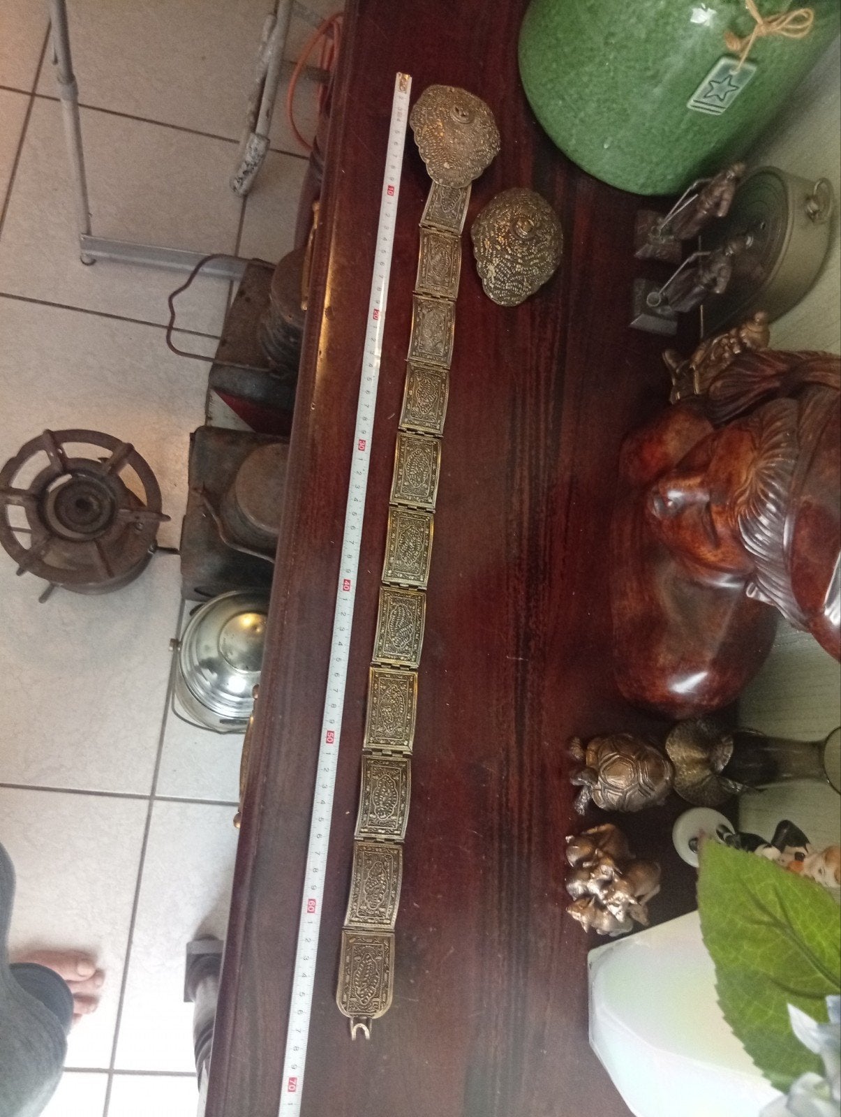 Antieke verzilverd metalen riem uit Maleisië / Indonesië, Ophalen of Verzenden