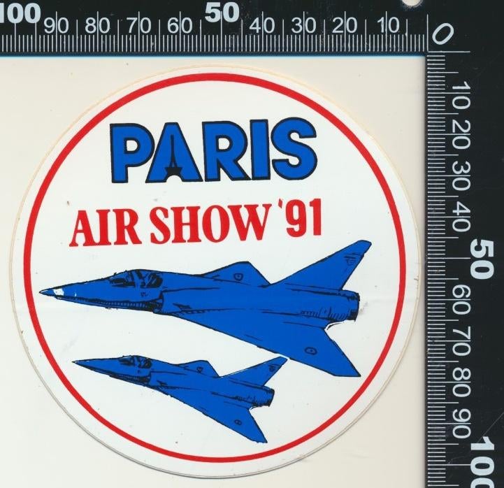 Sticker: Paris Air Show 1991, Ophalen of Verzenden, Zo goed als nieuw, Bedrijf of Vereniging