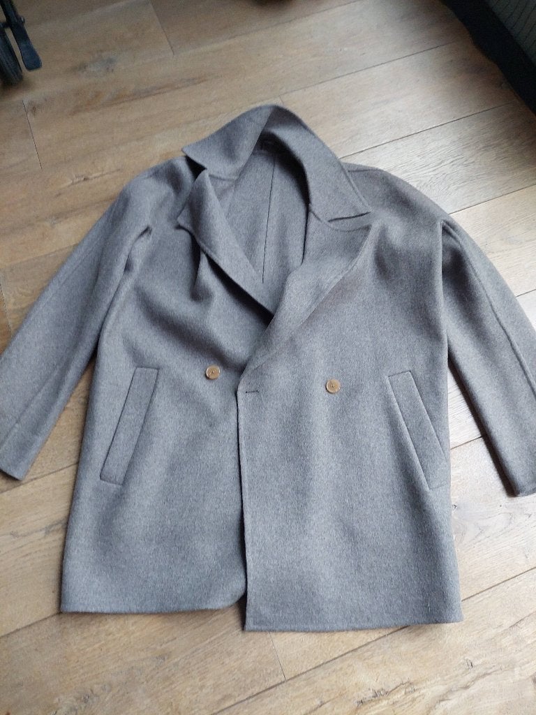 Mooie oversized wollen jas van Closed, grijs/taupe, maat S, Verzenden, Closed, Zo goed als nieuw, Maat 36 (S)