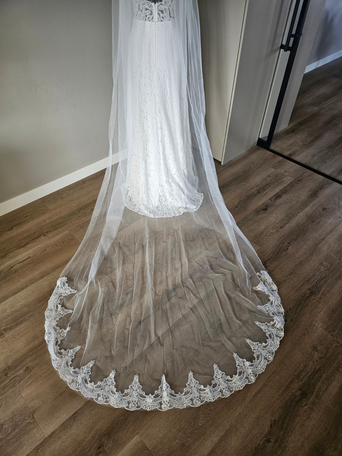 Nieuw prachtige sluier cecile calanthe kathedraal ivory kant, Ophalen, Nieuw, Accessoires