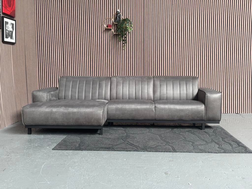 GRATIS LEVERING Loungebank Donkergrijs 300x150 GEREINIGD, Huis en Inrichting, Hoekbank, 300 cm of meer, Ophalen of Verzenden, Zo goed als nieuw