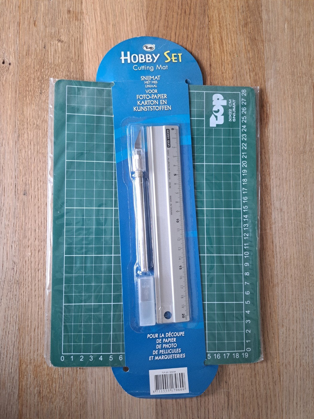 Hobby Set Snijmat met Mes en Liniaal - Nieuw, Hobby en Vrije tijd, Groen, Overige thema's, Gereedschap of Toebehoren, Nieuw