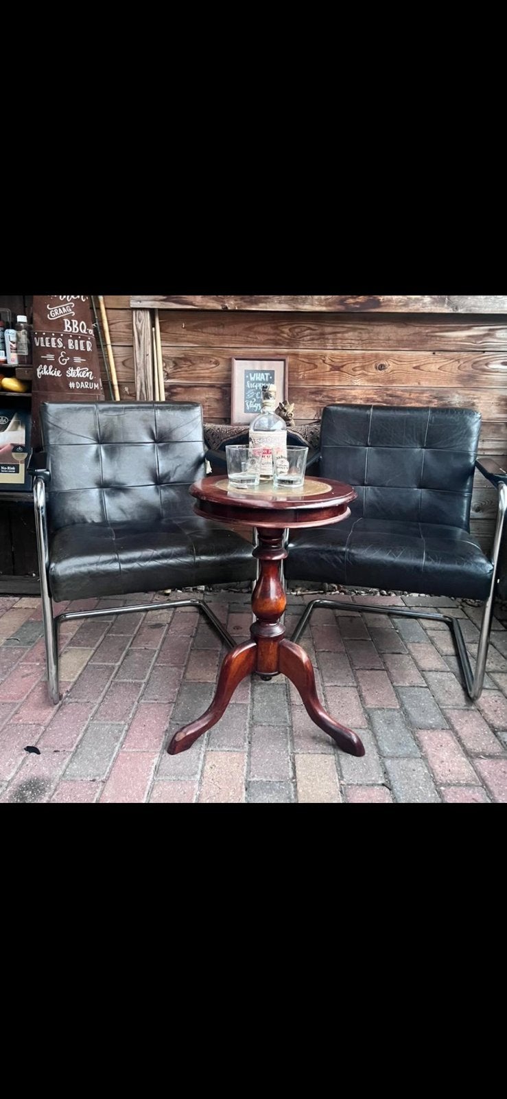 6 leren eetkamer stoelen van mooi rundleer, Minder dan 75 cm, Leer, Ophalen of Verzenden, Zo goed als nieuw
