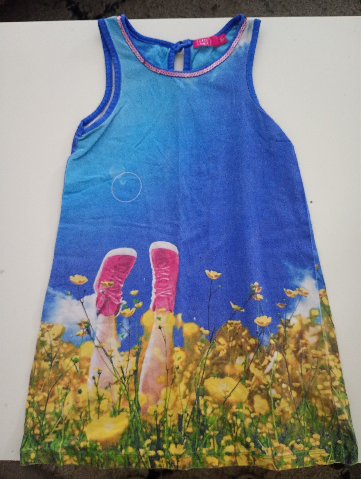 CakeWalk Jurk - Maat 104 - Blauw met Bloemenprint, Meisje, Ophalen of Verzenden, Jurk of Rok, Cake Walk