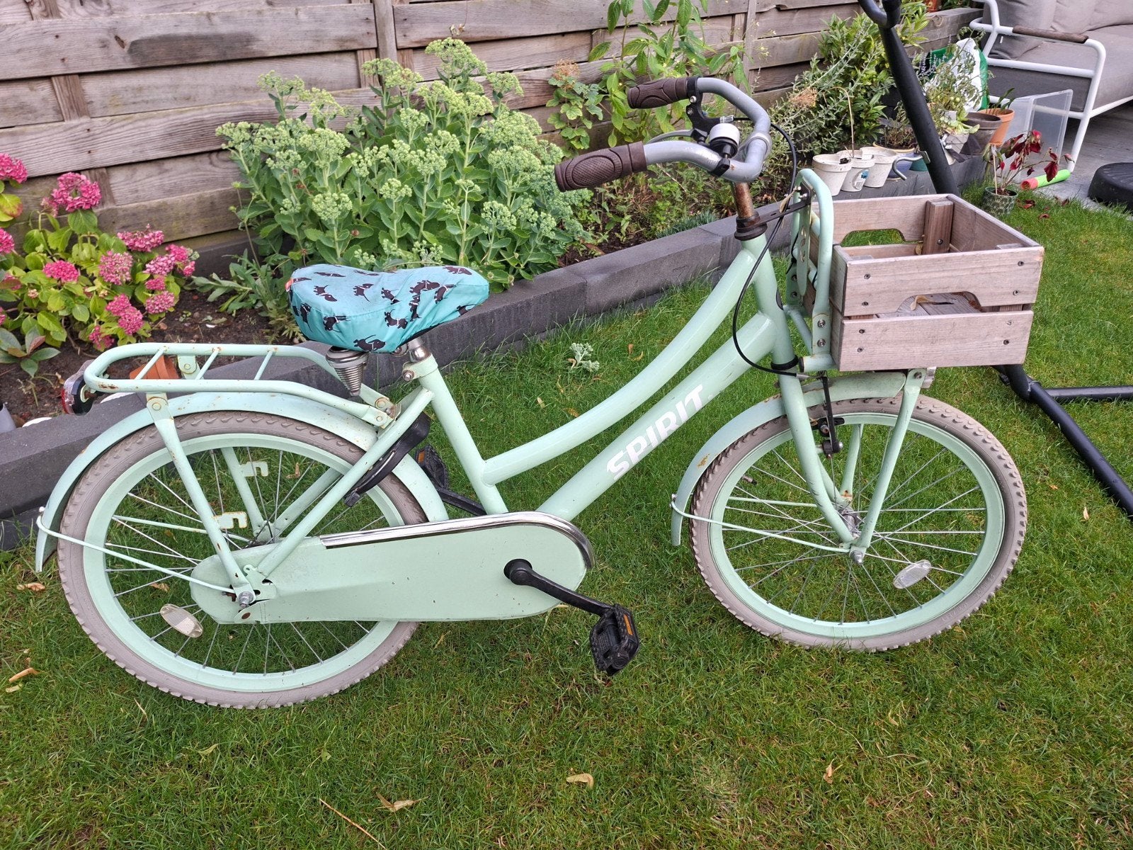 Spirit Kinderfiets 22 inch met mandje, Ophalen, Terugtraprem, 22 inch, Gebruikt