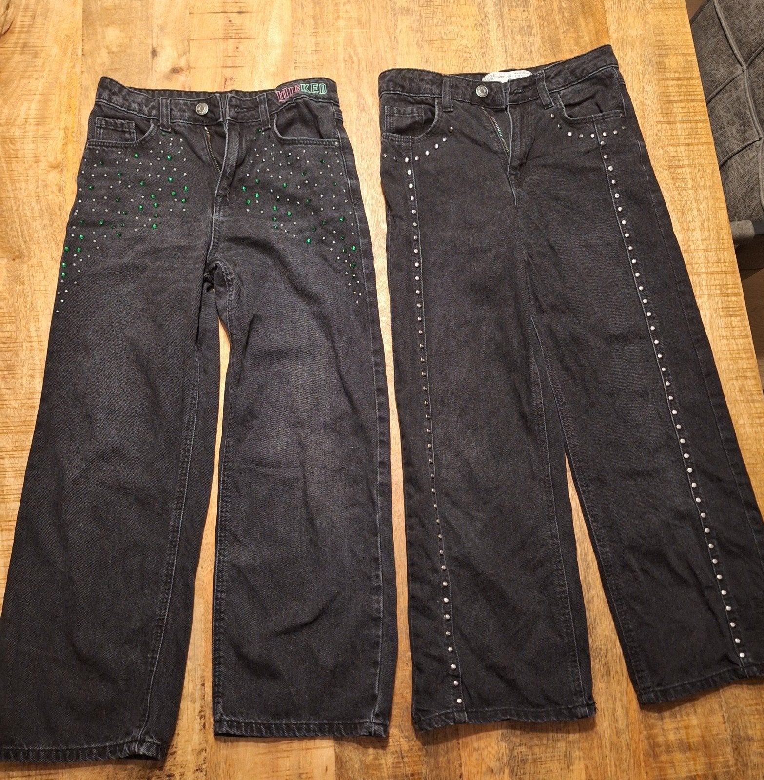 2 zwarte meisjes jeans 140 cm, Ophalen of Verzenden, Meisje