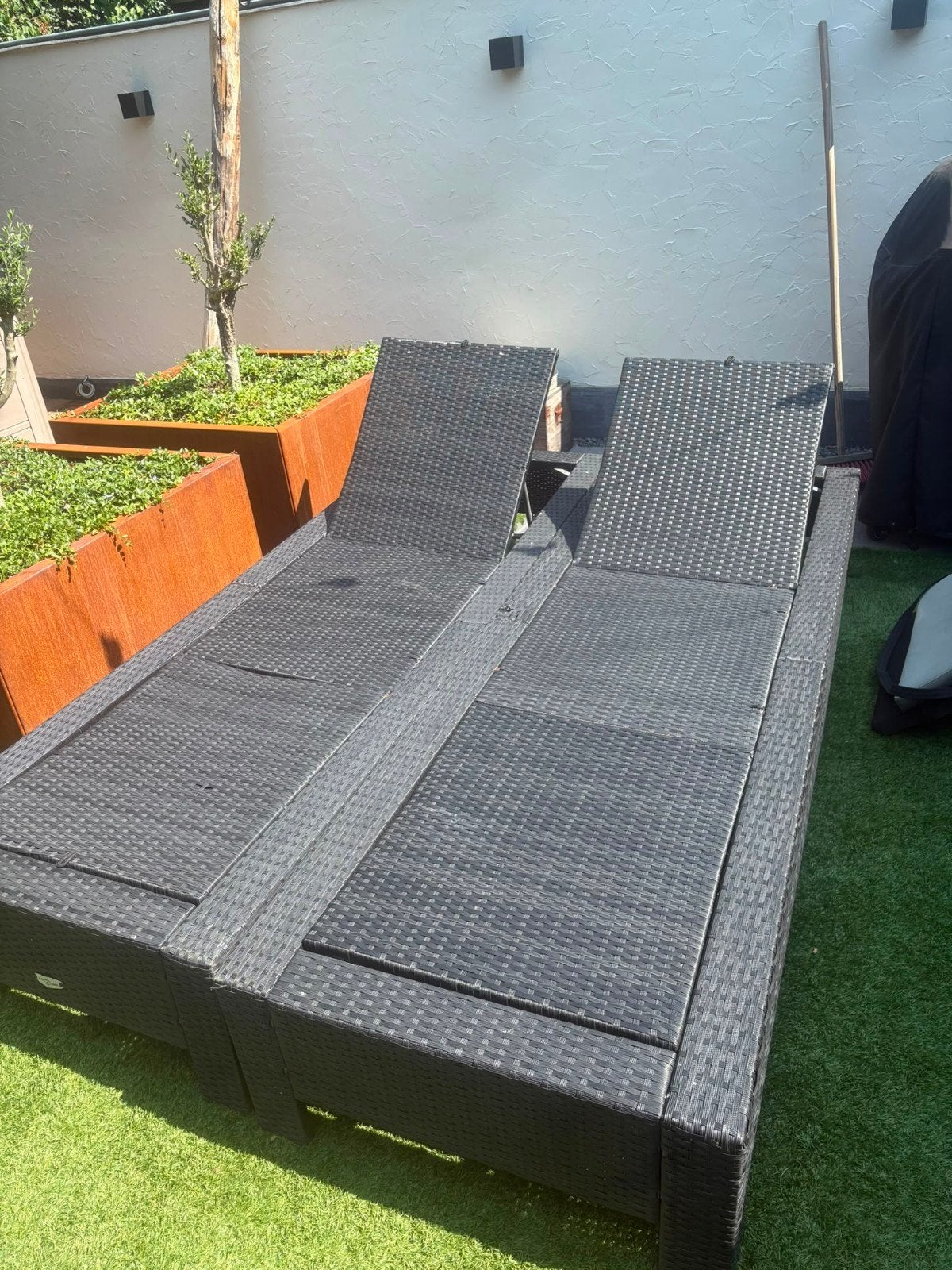 2 wicker ligbedden, Tuin en Terras, Ligbedden, Ophalen, Gebruikt, Wicker