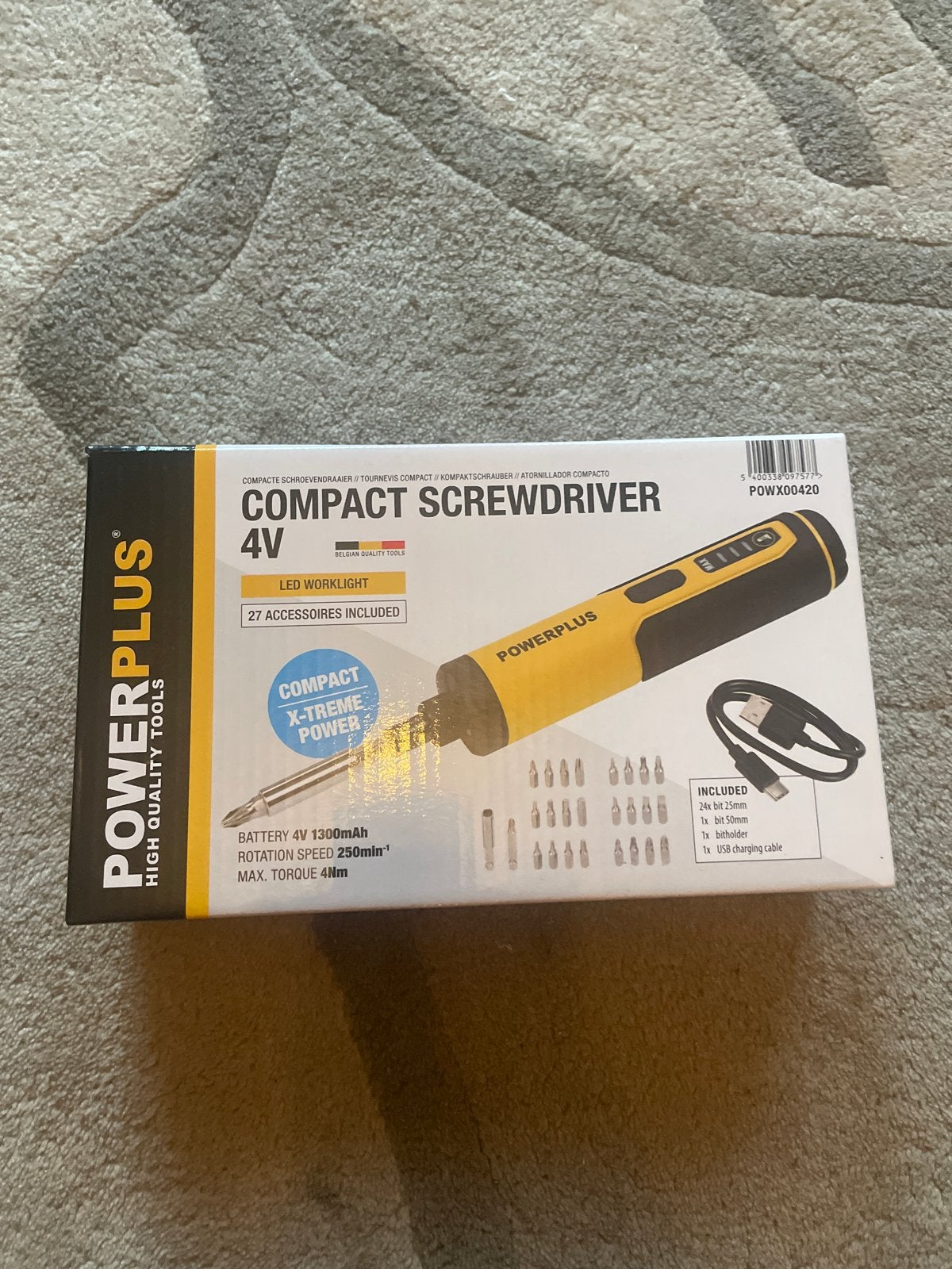 Nieuwe Powerplus Compacte Elektrische Schroevendraaier 4V, Ophalen of Verzenden, Nieuw, Minder dan 400 watt, Overige typen