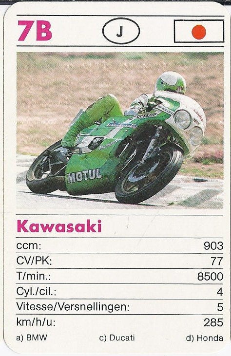Kw1813 -- 7b motorkaartje kawasaki, Ophalen of Verzenden, Zo goed als nieuw, Motoren