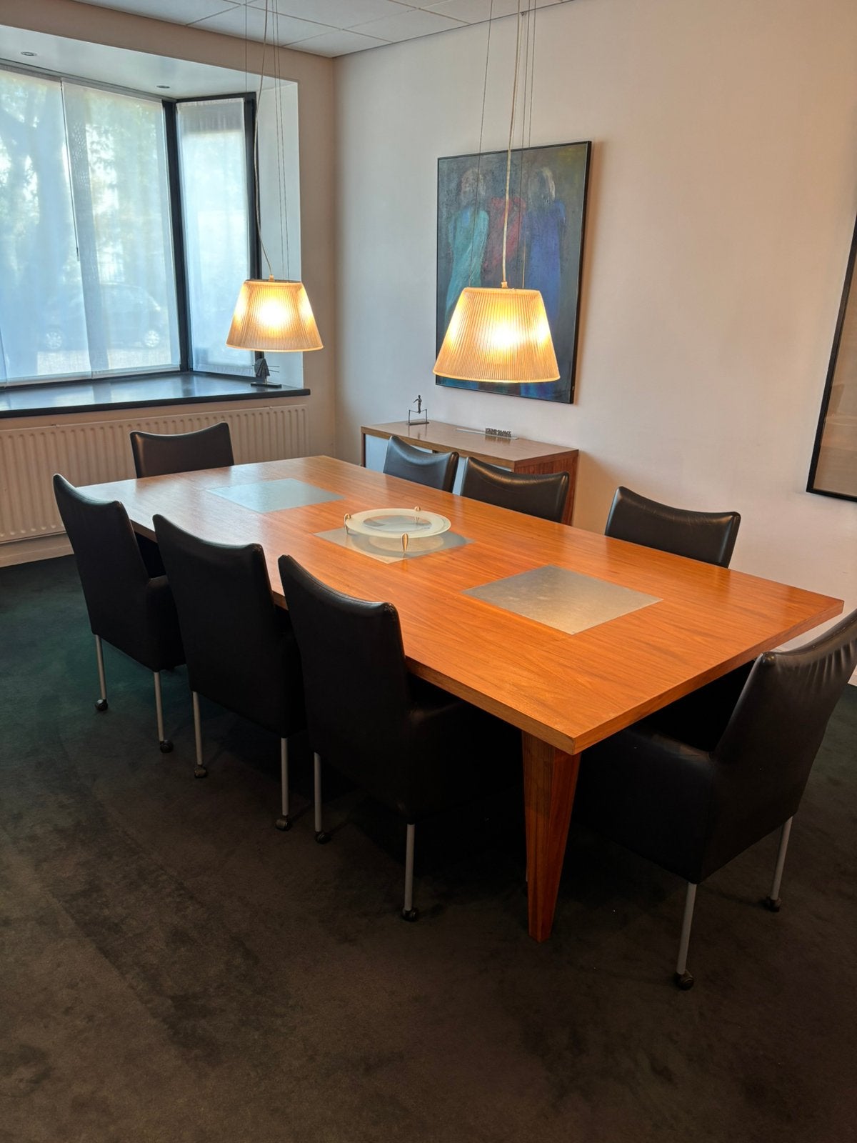 Luxe Directieset. Design Vergadertafel + 8 stoelen (leder), Ophalen of Verzenden