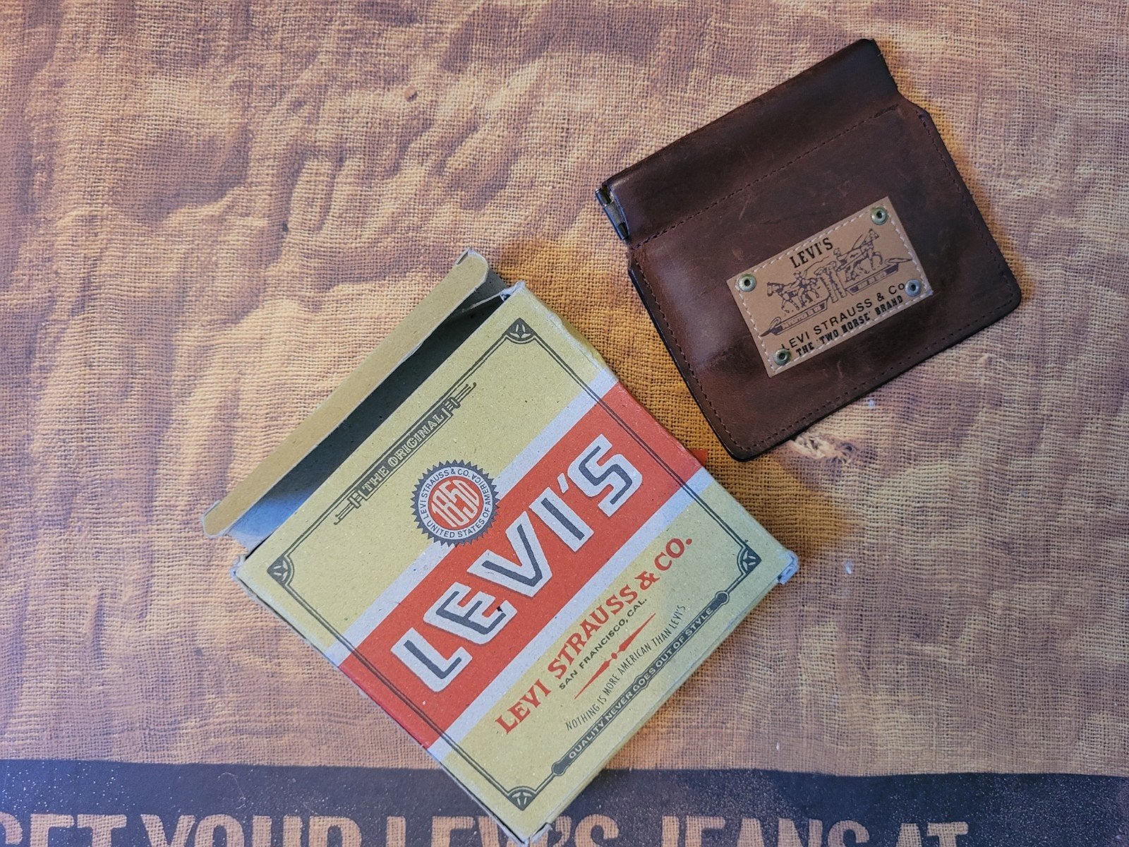 Vintage Levi's Leren Portemonnee - Bruin, Sieraden, Tassen en Uiterlijk, Gebruikt, Bruin, Leer, Ophalen