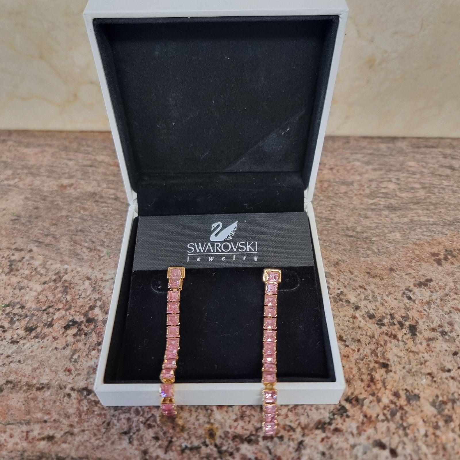 Swarovski Hangers met Roze Kristallen - Nieuw in Doos, Met kristal, Overige materialen, Hangers, Nieuw