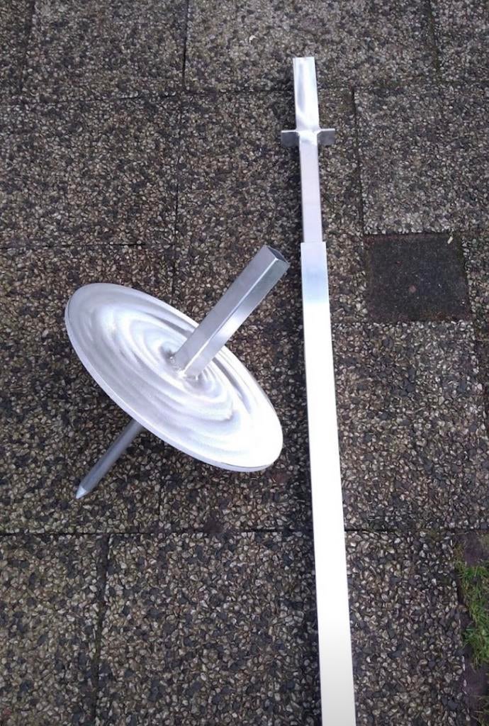 Korfbalpaal verstelbaar aluminium met voetplaat, Sport en Fitness, Korfbal, Ophalen, Zo goed als nieuw, Korf of Paal