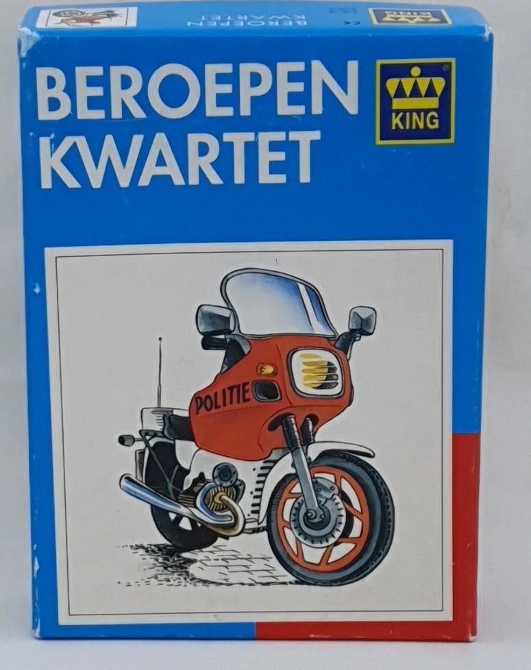 Beroepen Kwartet King - Vintage Kaartspel Politie Motor, Vijf spelers of meer, Ophalen of Verzenden, Gebruikt, King